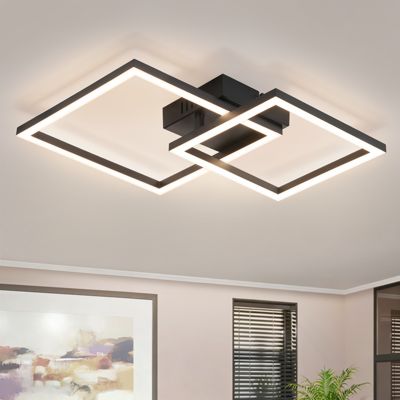 ZMH Plafonnier LED Plafonnier Noir 20w 4000k Design Moderne Lampe De Chambre Pour Couloir Bureau