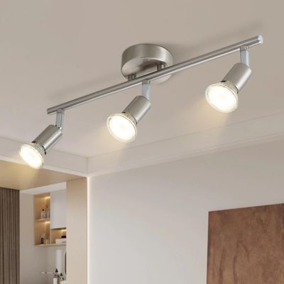 ZMH Plafonnier Moderne 3 Flammes GU10 pour Chambre et Couloir en Chrome