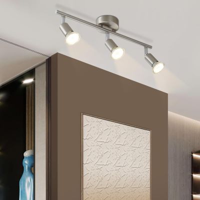 ZMH Plafonnier Moderne 3 Flammes GU10 pour Chambre et Couloir en Chrome