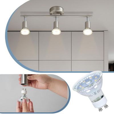 ZMH Plafonnier Moderne 3 Flammes GU10 pour Chambre et Couloir en Chrome