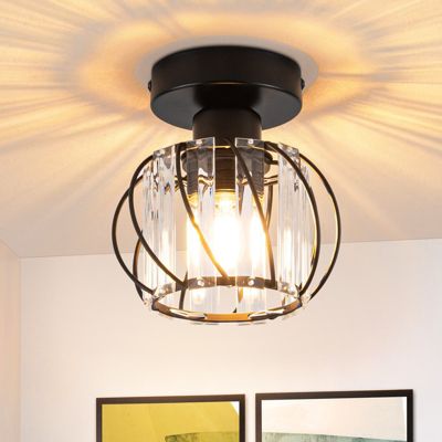 ZMH Plafonnier Moderne Noir En Cristal E27 Pour Couloir - Design Vintage