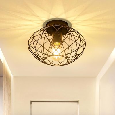 ZMH Plafonnier Noir Vintage Plafonnier Cafard Grille Pour Salon Couloir