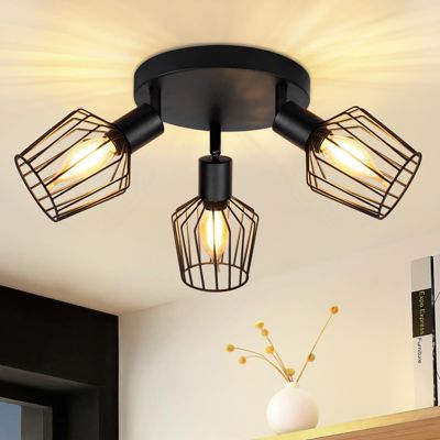 ZMH Plafonnier Salon 3 Flamming - Rond Spot De Plafond Pour Couloir Salle De Bain Max.25w