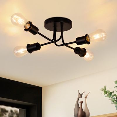 ZMH Plafonnier Vintage Noir E27 - Éclairage Élégant Pour Salon Et Chambre