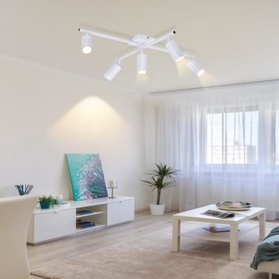 ZMH Projecteur De Plafond 5 Flammes Blanc Gu10 Spots Lampe De Plafond Pour Chambre à Coucher