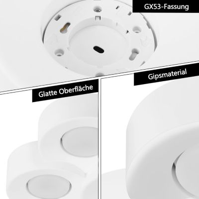 ZMH Projecteur De Plafond En Plâtre Blanc Gu10 - Luminaire Moderne Pour Cuisine Et Salon