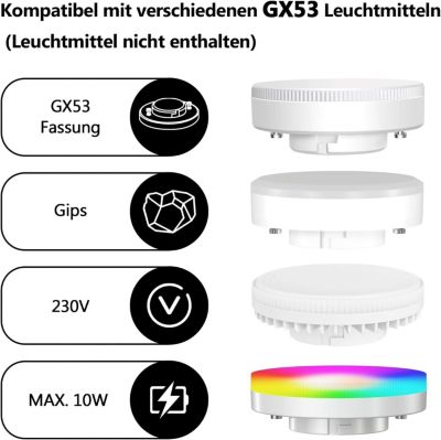 ZMH Projecteur De Plafond En Plâtre Blanc Gu10 - Luminaire Moderne Pour Cuisine Et Salon
