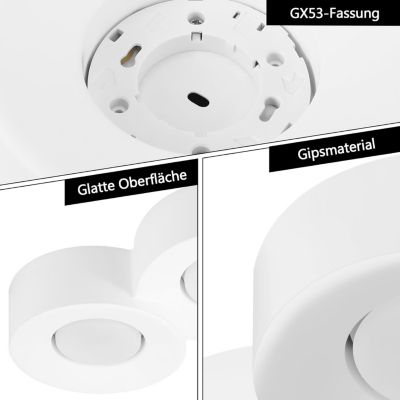 ZMH Projecteur De Plafond Moderne En Plâtre Blanc Gu10 Pour Cuisine Et Salon