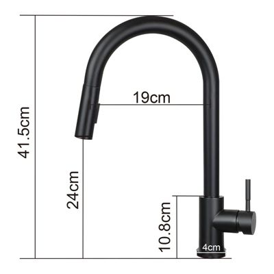 ZMH Robinet de Cuisine Noir en Acier Inoxydable avec Douche Extractible et Rotation 360 degrés