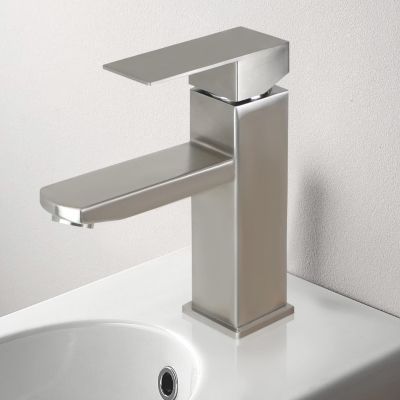 ZMH Robinet de lavabo en acier inoxydable haute pression avec mitigeur monocommande