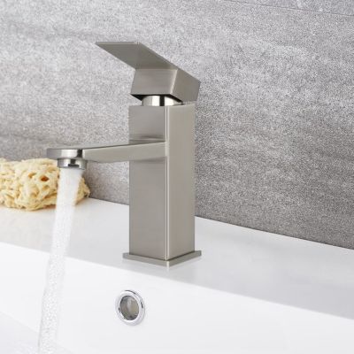 ZMH Robinet de lavabo en acier inoxydable haute pression avec mitigeur monocommande