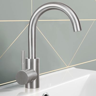 ZMH  Robinetterie de lavabo en acier inoxydable Mitigeur de lavabo rotatif à haute pression