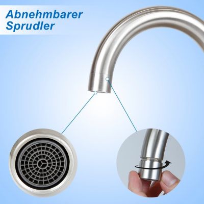 ZMH  Robinetterie de lavabo en acier inoxydable Mitigeur de lavabo rotatif à haute pression