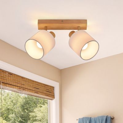 ZMH Spot 2 Spots De Plafond En Bois Vintage Réglables à 350 degrés E14 25w
