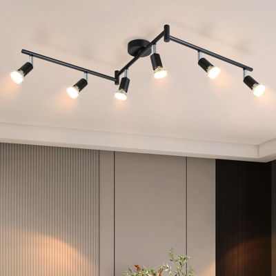 ZMH Spot 6 Spots De Plafond En Métal Noir Gu10 Rotatifs à 330 degrés