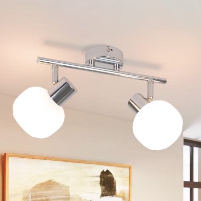 ZMH Spot De Plafond 2 Flammes E14 Verre Abat-jour Lampe De Plafond Vintage Salon