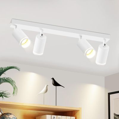 ZMH Spot De Plafond 4 Flammes Blanc Lampe De Plafond Métal Gu10 Pour Chambre Couloir