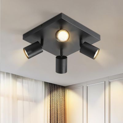 ZMH Spot de Plafond GU10 4 Flammes Orientables à 330 degrés pour Décoration Intérieure