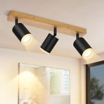 ZMH Spot De Plafond à LED 3 Flammes Gu10 Acrylique Plafonnier Pivotant 350 degrés Salon