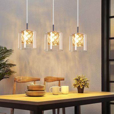 Lustre Suspendu Rétro 3 Lumières GU10 - Style Vintage En Or - Pour Salle à Manger, Cuisine Ou Entrée
