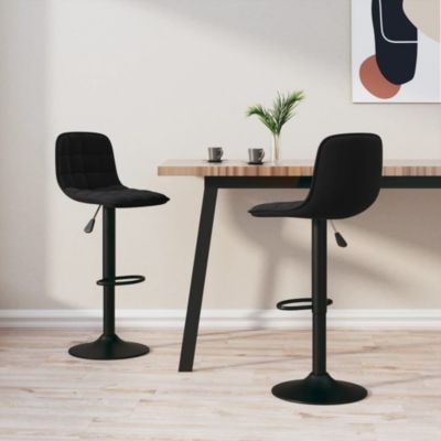 ZMH Tabourets De Bar Lot De 2 Noir Velours