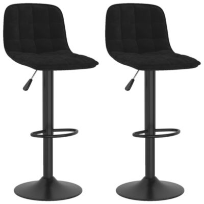 ZMH Tabourets De Bar Lot De 2 Noir Velours