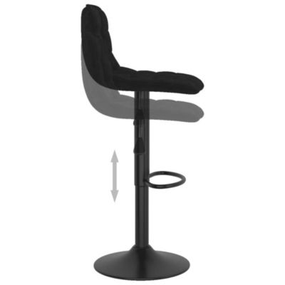 ZMH Tabourets De Bar Lot De 2 Noir Velours