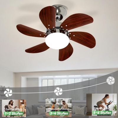 ZMH  Ventilateur de plafond avec éclairage 6 Pales- Silencieux Télécommande Été/Hiver ( Sans Ampoule) 75cm 15m²