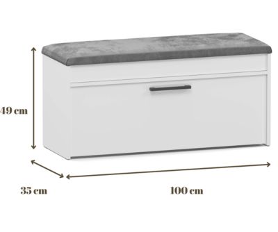 Zoana blanc, etagere chaussure, 35 x 49 x 100 cm