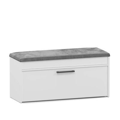 Zoana blanc, etagere chaussure, 35 x 49 x 100 cm