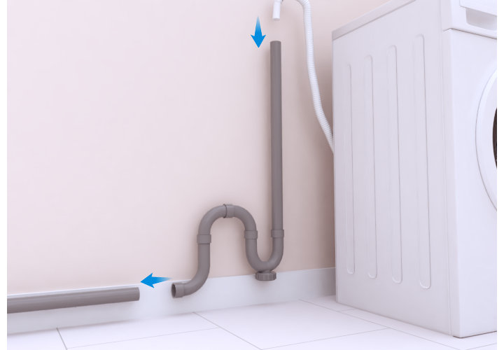Emboitez « à sec » le tube droit puis les 2 coudes à 90°C successivement, mâle et femelle. Ajoutez ensuite le siphon. 