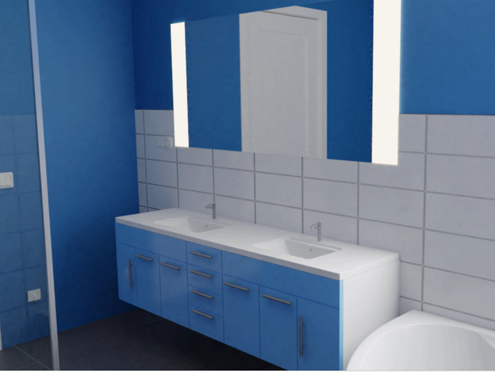 Installation du meuble de sdb