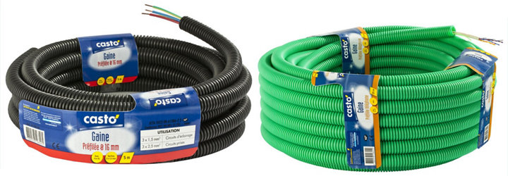 Rouleau gaine noir et gaine verte