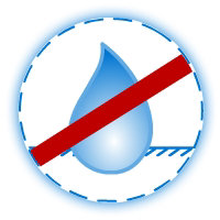 Icone goutte d'eau barrée