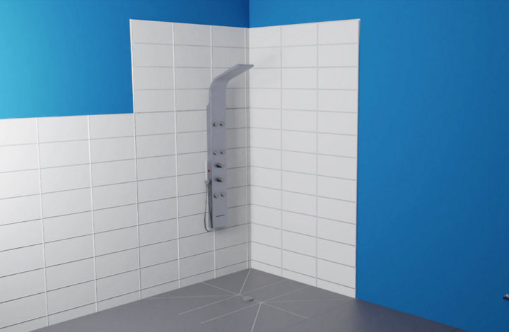 Préparation des murs pour acceuillir la douche