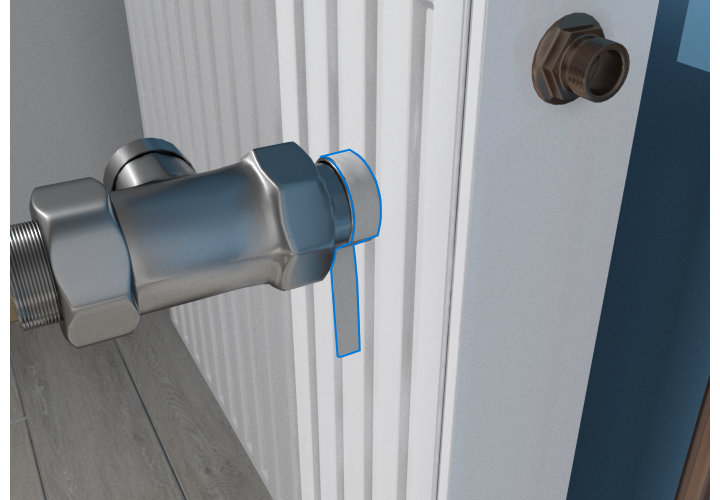 Placez du ruban teflon sur le filetage du corps du robinet thermostatique pour garantir son étanchéité