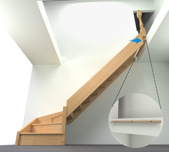 Fixer l'escalier au mur
