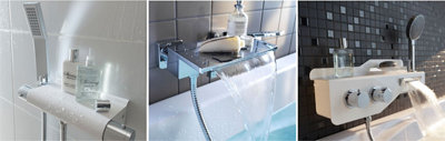Certains modèles de mitigeurs comportent également une tablette sur laquelle poser les produits d’hygiène pendant le bain ou la douche