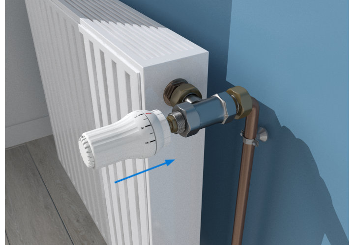 Vissez la tête thermostatique sur le corps