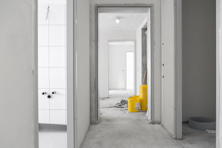 Couloir en chantier