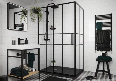 Les portes d’une douche fermée