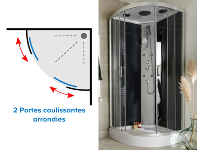 Configuration avec 2 portes coulissantes arrondies