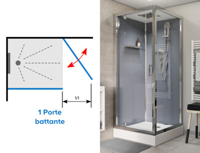 Configuration avec 1 porte battante