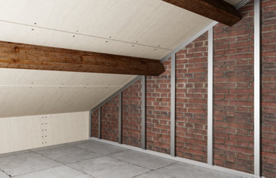 Installation des rails pour la cloison de doublage