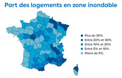 Carte des logements en zone innondables