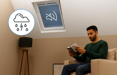 Illustration de l'effet insonorisant d certains stores Velux®