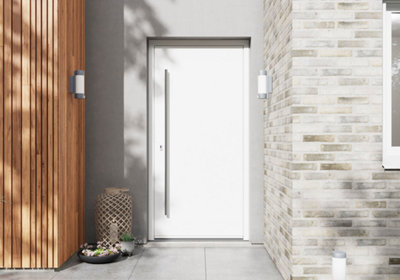 Porte pleine blanche en aluminium