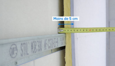 Illustration de l'épaisseur de la cloison et du profilé