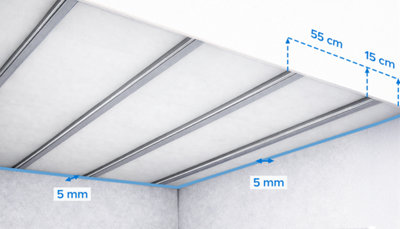 Illustration de la pose d'un plafond phonique