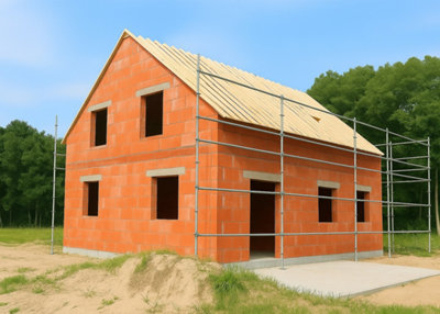 Une maison individuelle en construction